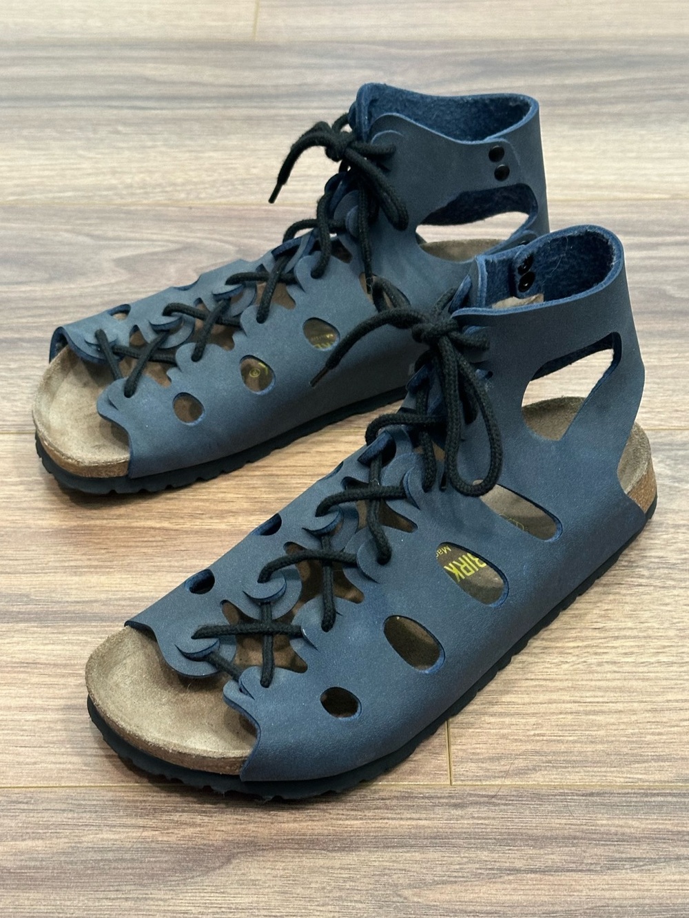 Birkenstock Papillio Verona Gladiator Lace Up Sandals in Blue Size 8